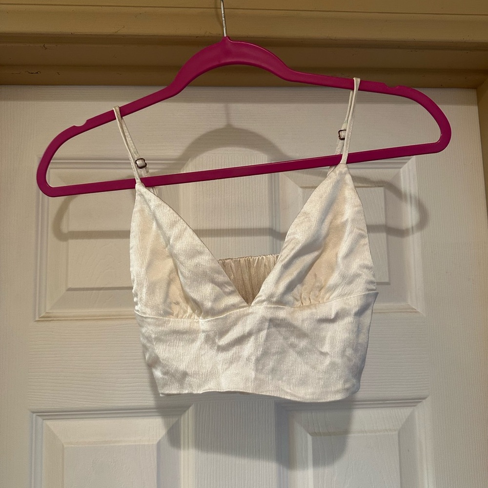 Zara Cream Satin Bralette
